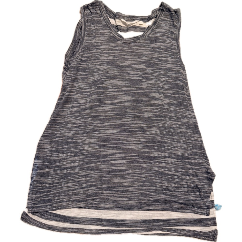 Athleta Womens Space Dye Strappy Back Yoga Tank Top Blue Gray Size L Made in USA